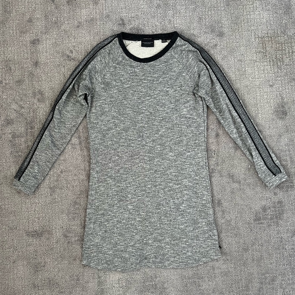 Scotch & Soda Glitter Gray Sweatshirt Mini Dress